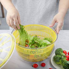 Load image into Gallery viewer, Stelive 2-IN-1 Salad Spinner Salad Spinner Vegetable Chopper Slicer Food Choppers Vegetable Slicer Fruit Cutter Food Dicer with Container Hand Guard (Yellow)