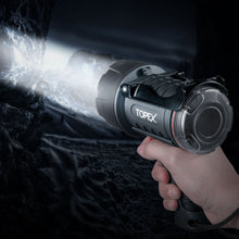Load image into Gallery viewer, TOPEX Rechargeable Spotlight with 1000 Lumen Cree LED, IP67 Waterproof Handheld Flashlight Searchlight with Detachable Red Light Filter