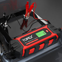 Load image into Gallery viewer, TOPEX Car Battery Charger, 10A 6V/12V Smart Automatic Battery Charger Maintainer with LCD Display for Lead Acid, LiFePo4 Battery in Truck, Motorcycle