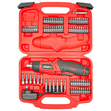 Load image into Gallery viewer, TOPEX 82 Piece Electric Screwdriver Set 4v Max Cordless Screwdriver Set CRV Screw Bits