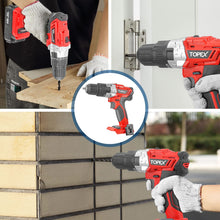 Load image into Gallery viewer, TOPEX 20V Cordless Power Tool Kit Cordless Drill Angle Grinder w/ 4.0Ah Battery &amp; Fast Charger