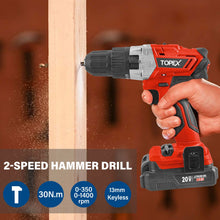 Load image into Gallery viewer, TOPEX 20V Cordless Power Tool Kit Cordless Drill Angle Grinder w/ 4.0Ah Battery &amp; Fast Charger
