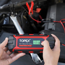Load image into Gallery viewer, TOPEX Car Battery Charger, 10A 6V/12V Smart Automatic Battery Charger Maintainer with LCD Display for Lead Acid, LiFePo4 Battery in Truck, Motorcycle