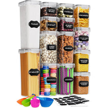 Load image into Gallery viewer, Stelive 14 PCs Food Storage Container Set, Leak Proof Lunch Boxes, BPA-Free Clear Plastic Storage Containers for Home &amp; Kitchen Organization with Labels &amp; Pen