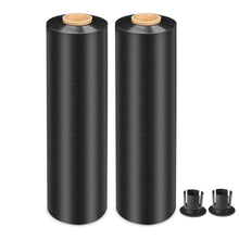 Load image into Gallery viewer, MasterSpec Black Plastic Stretch Wrap Film, 50cm x 400m Durable Packing Moving Packaging Heavy Duty Shrink Film 25U with Plastic Rotary Handle