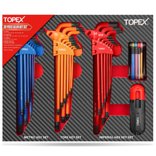 Load image into Gallery viewer, TOPEX 38Pcs Allen Key Set Hex Key Allen Wrench Folding Hex Key Ball End Metric/SAE/Star