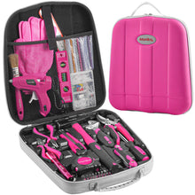 Load image into Gallery viewer, Monika 159PCS Pink Tool Kit Portable Household Tool Set Dual Temp Glue Gun Stick