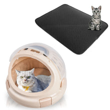 Load image into Gallery viewer, truepal Waterproof Cat Litter Mat Home 70 x 55cm w/Pet Basket/ Pet Carrier