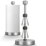Stelive 11-Inch Paper Towel Holder, Free-Standing Kitchen Roll Holder, Weighted Paper Towel Dispenser with Suction Cup Base, One-Handed Tear, Stainless Steel