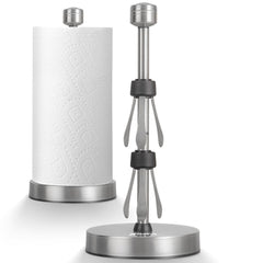 Stelive 11-Inch Paper Towel Holder, Free-Standing Kitchen Roll Holder, Weighted Paper Towel Dispenser with Suction Cup Base, One-Handed Tear, Stainless Steel