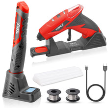 Load image into Gallery viewer, TOPEX 4V Max Cordless Glue Gun Soldering Iron Twin Kit with Adaptor Accessories