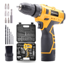 Load image into Gallery viewer, MasterSpec 12V Cordless Drill Driver Screwdriver Accessories W/2 Batteries