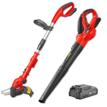 Load image into Gallery viewer, TOPEX 20V Cordless Blower and Grass Trimmer Combo Kit w/ Battery