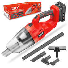 Load image into Gallery viewer, TOPEX 20V Cordless Handheld Vacuum Cleaner for Home &amp; Car w/ Battery &amp; Charger