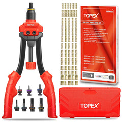 TOPEX 310PCS Rivnut Gun Set Heavy Duty Nut Rivet Riveter Rivnut Nutsert Gun w/Rivet Nut Set