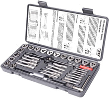 Load image into Gallery viewer, TOPEX 40 PCs Imperial Tap and Die Set Screw Thread Drill Kit Pitch Gauge M3-M12