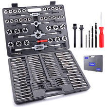 Load image into Gallery viewer, TOPEX 118-Piece Metric Tap and Die set Screw Thread Drill Repair Kit M2-M18