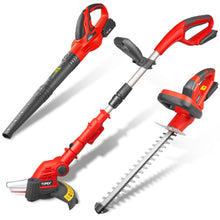 Load image into Gallery viewer, TOPEX 20V Cordless Blower Hedge Trimmer and Grass Trimmer Combo Kit w/ Battery