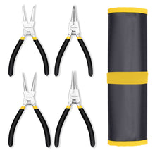 Load image into Gallery viewer, MasterSpec 7&quot; Nickel Coated Circlip Pliers Set Snap Ring Remover Rolling Pounch