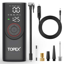 Load image into Gallery viewer, TOPEX 12V Car Tyre Inflator Portable Air Compressor Cordless Air Pump 150PSI Air Pump Dual Power Electric Tyre Pump for Car/ Motorcycle/ Bike/ Ball/ Custom