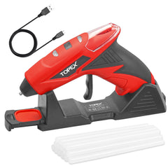 TOPEX 4V Cordless Hot Glue Gun w/ 15Pcs Premium Glue Sticks