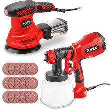Load image into Gallery viewer, TOPEX Tool Combo Handhold Electric Paint Sprayer Gun &amp; Random Orbital Sander Polisher