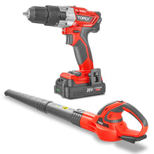 Load image into Gallery viewer, TOPEX 20V Cordless Drill Leaf Blower Power Tool Combo Kit w/ Battery