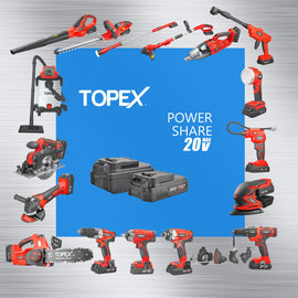 TOPEX 20V 5 IN1 Power Tool Combo Kit Cordless Drill Driver Sander Electric Saw w/ 2 Batteries & Tool Bag