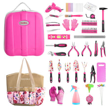 Load image into Gallery viewer, Monika Pink Tool Combo Portable Household Tool Set &amp; Gardening Tool Kit