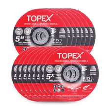 Load image into Gallery viewer, TOPEX 25PCS 125x 6.0x 22.23mm Grinding Discs Wheels Steel Inox Angle Grinder