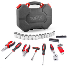 Load image into Gallery viewer, TOPEX 52-Piece Hand Tool Kit Portable Home/Auto Repair Set w/ Ratchet Wrench, Pliers ,Screwdriver Kits and Storage Case