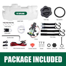 TOPLAND 60L 12V ATV Weed Sprayer Broadcast and Spot Spray Chemical Tank