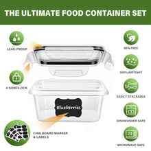Load image into Gallery viewer, Stelive 56 PCs Food Storage Container Set, Leak Proof Lunch Boxes, BPA-Free Clear Plastic Storage Containers for Home &amp; Kitchen Organization with Labels &amp; Pen