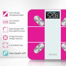 Load image into Gallery viewer, Monika Smart Scale Digital Bathroom Scale for Body Weight Fat Muscle Mass Bluetooth Accurate Weight Scale with Smartphone App