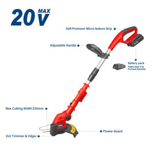 Load image into Gallery viewer, TOPEX 20V Cordless Grass Trimmer,2-in-1 Weed Trimmer/Edger Lawn Tool Lightweight Skin Only without Battery