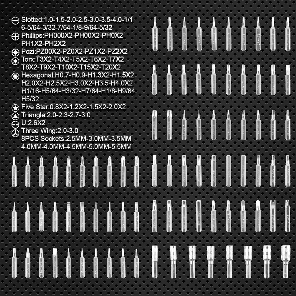 TOPEX 112Pcs Precision Screwdriver Set Screw Driving Bit Repair Tools Kit