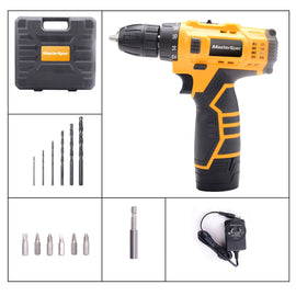 MasterSpec 12V Cordless Drill Driver Screwdriver Accessories W/1 Battery Charger