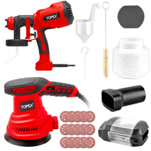 Load image into Gallery viewer, TOPEX Tool Combo Handhold Electric Paint Sprayer Gun &amp; Random Orbital Sander Polisher
