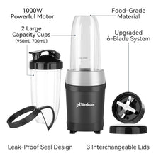 Load image into Gallery viewer, Stelive 1000W Electric Juice Blender Portable Blender Fresh Juice Mixer Smoothie Maker Electric Shakes Juicer Machine (Black)