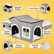 Load image into Gallery viewer, truepal Foldable Cat House Cat Cave Calming Cat Bed for Indoor Cats Washable Cat Condo with Window &amp; Doorway Anti-tip Reinforced Design Suitable for Cats &amp; Kittens (XL Size)