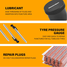 Load image into Gallery viewer, Click to zoom in MasterSpec 64pcs a Tubeless Tyre Puncture Repair Kit Universal Flat Tyre Plug Tool Set