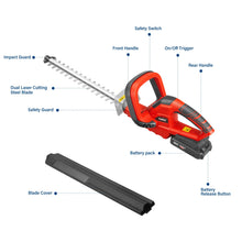 Load image into Gallery viewer, TOPEX 20V Cordless Hedge Trimmer for Shrub, Cutting, Trimming, Pruning