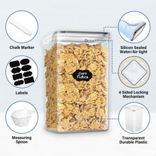 Load image into Gallery viewer, Stelive 4-Piece 6.5L Food Storage Containers Airtight Pantry Storage Containers Organiser Plastic Food Canisters Plastic Canisters w/ Labels &amp; Pen