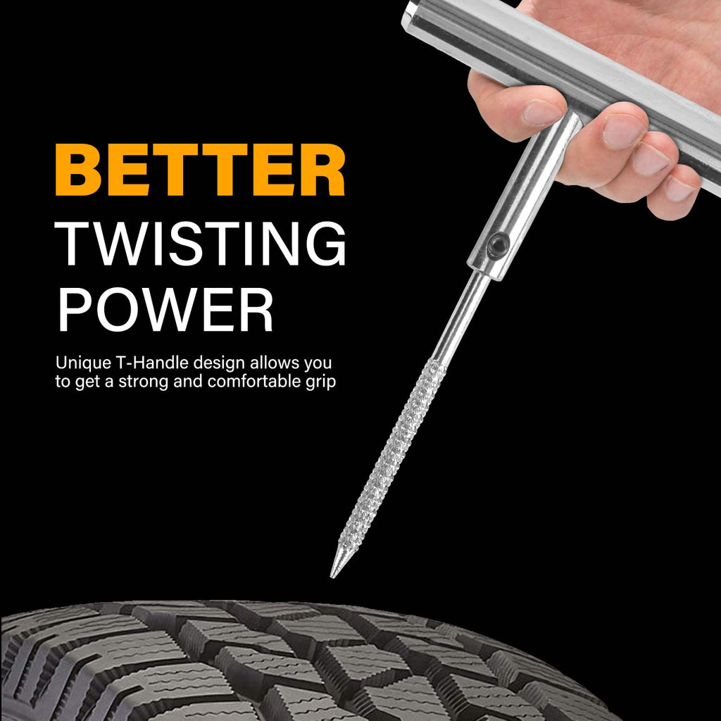 Click to zoom in MasterSpec 64pcs a Tubeless Tyre Puncture Repair Kit Universal Flat Tyre Plug Tool Set