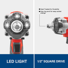 Load image into Gallery viewer, TOPEX 20V Cordless Combo Kit Impact Wrench Driver 7-piece Socket Adaptor 9-Piece Extension Bar Set 20V LED Light w/Tool Bag