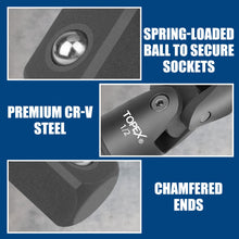 Load image into Gallery viewer, TOPEX 7-piece socket adaptor set 1/4&quot; 3/8&quot; and 1/2&quot; universal joint socket adaptor