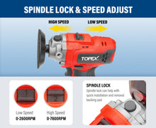 Load image into Gallery viewer, TOPEX 12V Cordless Polisher 3&quot; Mini Car Detailing Buffer &amp; Sander Skin Only without Battery