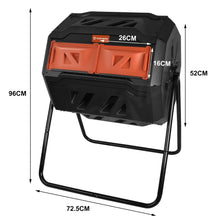Load image into Gallery viewer, KOZYARD Dual Chamber Compost Bin 360 Degree Rotating with Lids