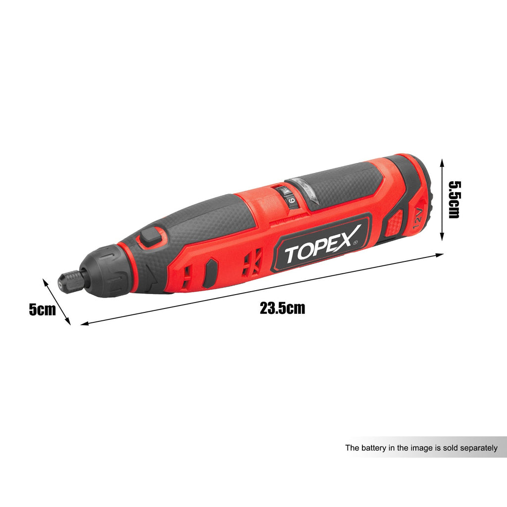 TOPEX 12V Cordless Rotary Tool Speed 5000-25000rpm Carving tool Set Grinding tool Kit - Skin Only