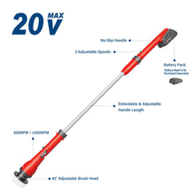 Load image into Gallery viewer, TOPEX 20V Cordless Power Scrubber With Extension Long Handle &amp; 4 Replaceable Brush Heads,2 Speeds Power Scrubber Brush[Skin Only without Battery]